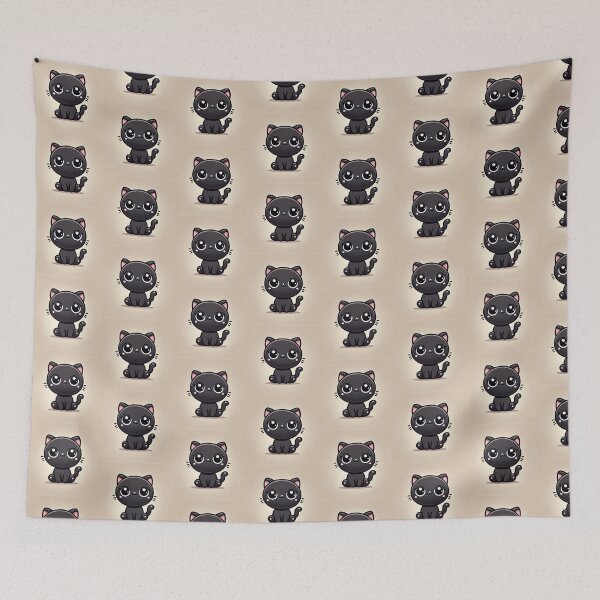 Item preview, Big eyed black cat cartoon designed and sold by ioanaredbubblee.