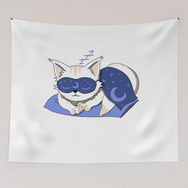 Item preview, Cute White Sleeping Cartoon Cat designed and sold by DrisT-Graphics.