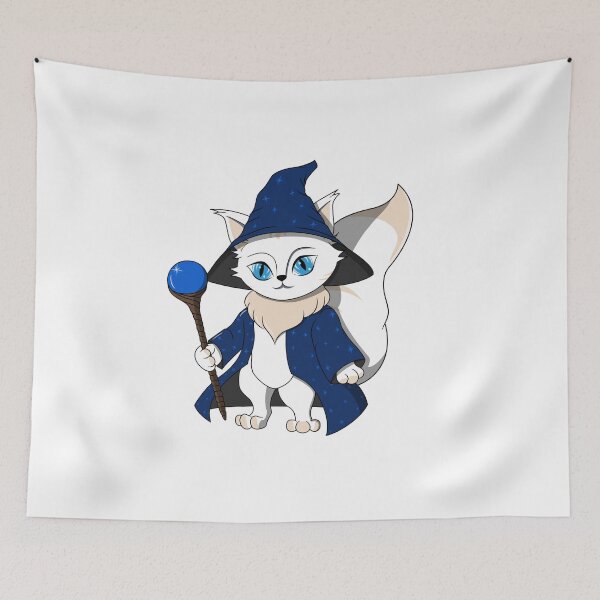 Item preview, Cute White Cartoon Wizard Cat designed and sold by DrisT-Graphics.