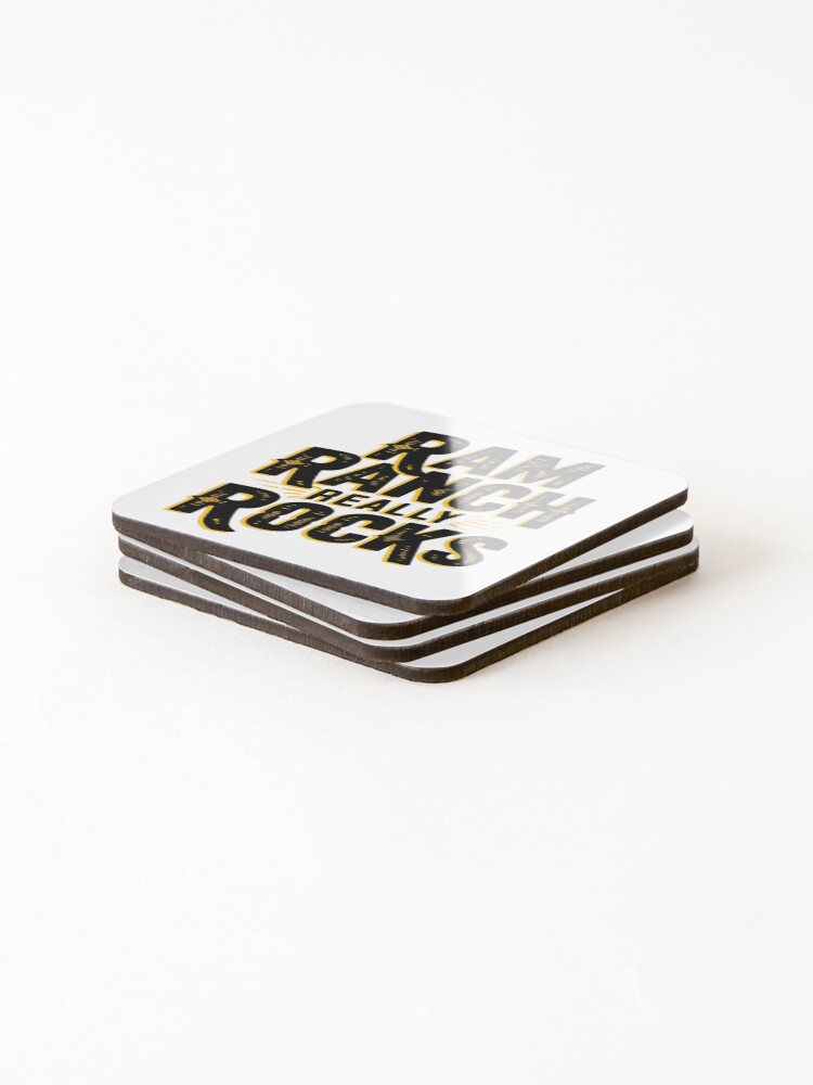 Thumbnail 4 of 5, Coasters (Set of 4), Ram Ranch Really Rocks, Ram Ranch, Ram Ranch Lyrics designed and sold by graphic-genie.
