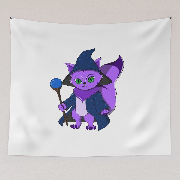 Item preview, Cute Purple Cartoon Wizard Cat designed and sold by DrisT-Graphics.