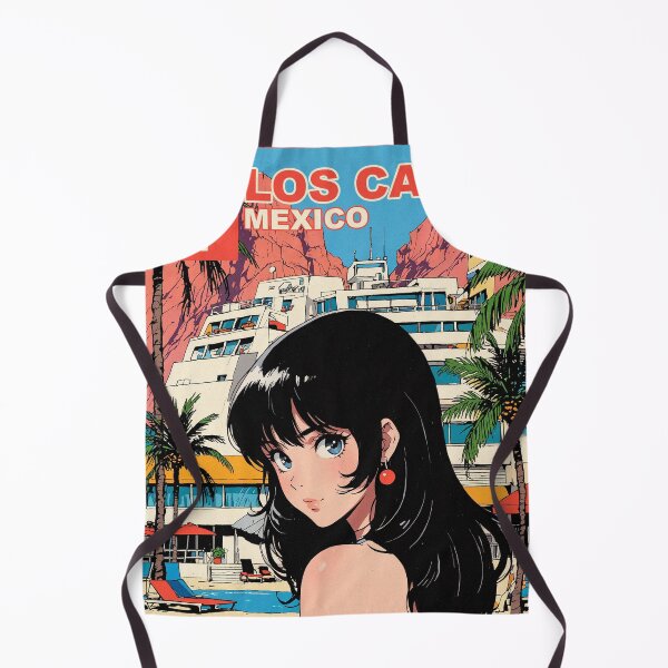 Item preview, Pretty Anime Girl 80s Retro Aesthetic Los Cabos Mexico Vintage Cultural Travel Design designed and sold by onlyanimevibes.