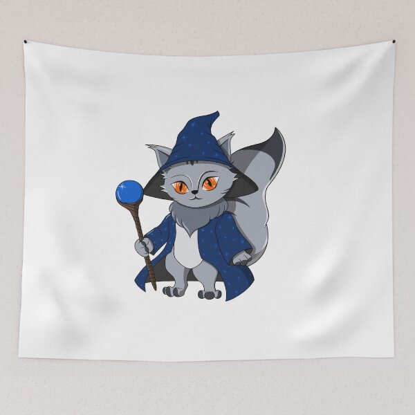 Item preview, Cute Gray Cartoon Wizard Cat designed and sold by DrisT-Graphics.