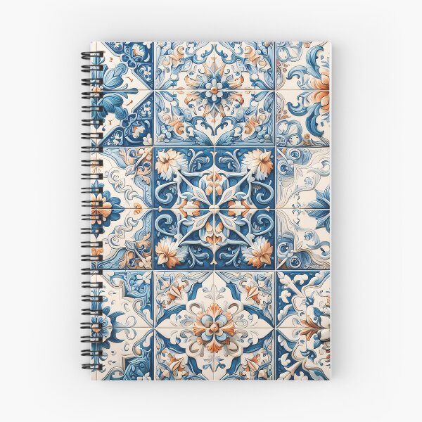 Item preview, Vibrant blue and white traditional ceramic tiles with intricate floral patterns designed and sold by homydesign.