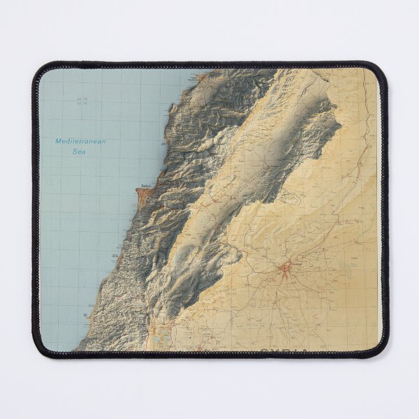 Item preview, 1983 Lebanon Shaded Relief 3D Map digitally-rendered designed and sold by ThinkAboutMaps.