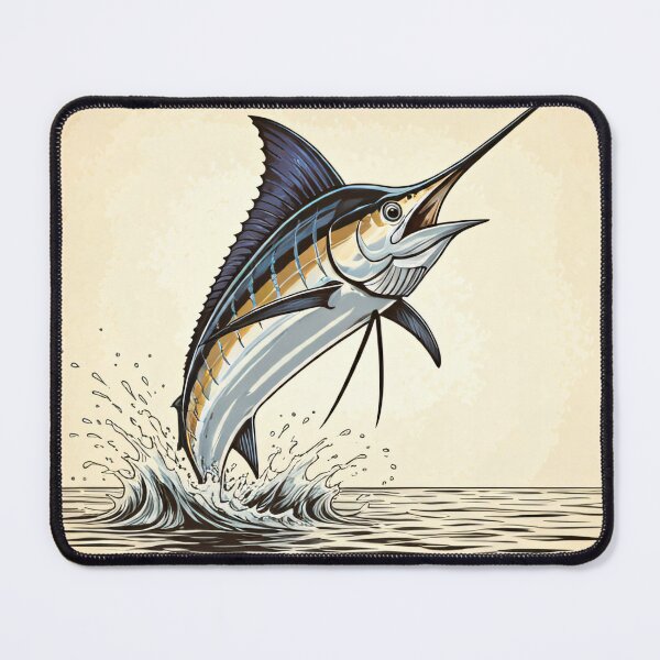 Item preview, Vibrant marlin leaps from water in dynamic motion designed and sold by homydesign.