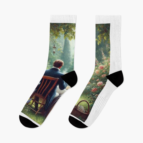 Item preview, Classic View of a Couple Enjoying Coffee Time for Quality Time Together on a Valentines Day in an English Garden designed and sold by erkabees.