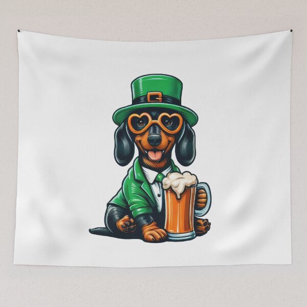 Item preview, Dachshund Dog St Patrick's Day designed and sold by doodIllustrate.