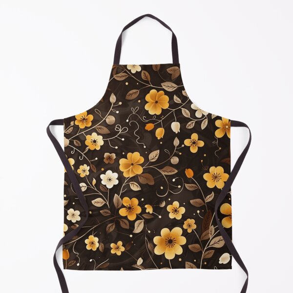 Item preview, Black yellow orange floral seamless pattern - whimsigoth cottagecore  designed and sold by cocomelon168.