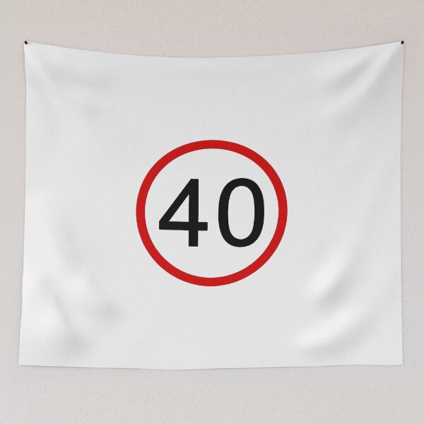 Item preview, No. 40 with Red Circle, Road Sign, Age Sign designed and sold by AASparksDesigns.
