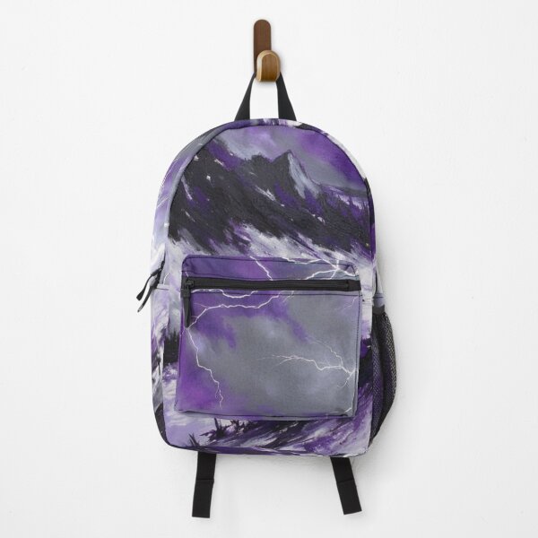 Item preview, Electrifying Storm Landscape : Dramatic Purple Lightning Painting designed and sold by Waltzia.