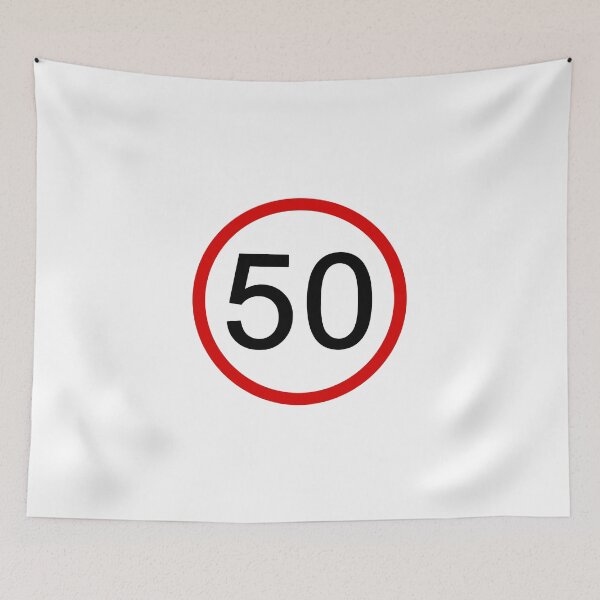 Item preview, No. 50 with Red Circle, Road Sign, Age Sign designed and sold by AASparksDesigns.