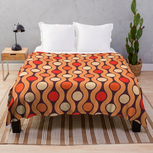 Item preview, Retro 70s Orange Serpentine Repeat Pattern designed and sold by Sharon Schwalbe.