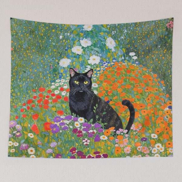Item preview, Klimt Flower Garden Cat designed and sold by maniacfitness.
