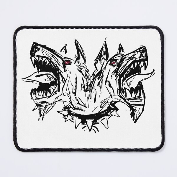 Item preview, Two-headed Dog Pitfighter (Black on White) designed and sold by Night District.