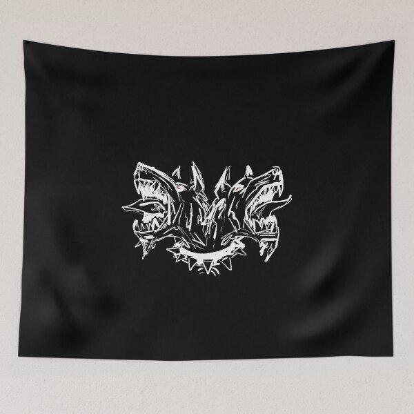 Item preview, Two-headed Dog Pitfighter (White on Black) designed and sold by Night District.