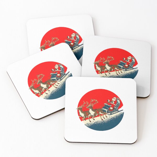 Item preview, Colorful Santa Claus Christmas Sleigh Ride Graphic  Festive Holiday  Unique Reindeer Ar Xmas Gift Idea designed and sold by Indyadizine.
