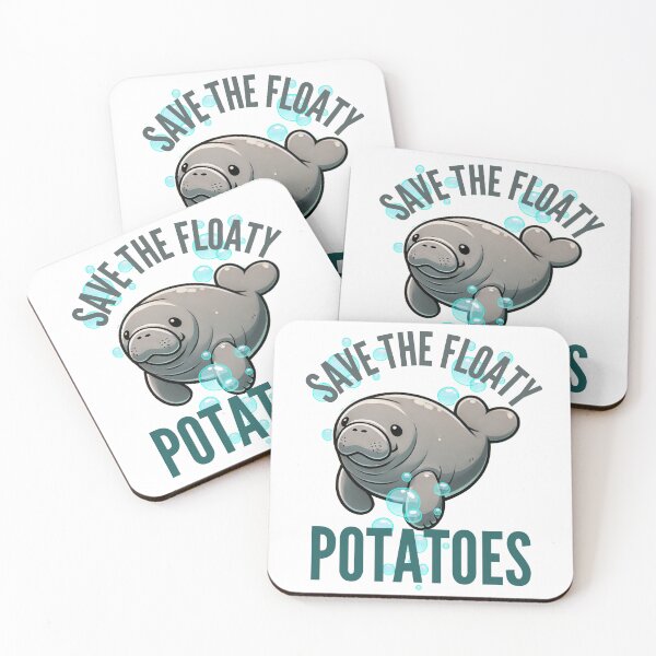 Item preview, Save The Floaty Potatoes Funny Manatee designed and sold by so9rat.
