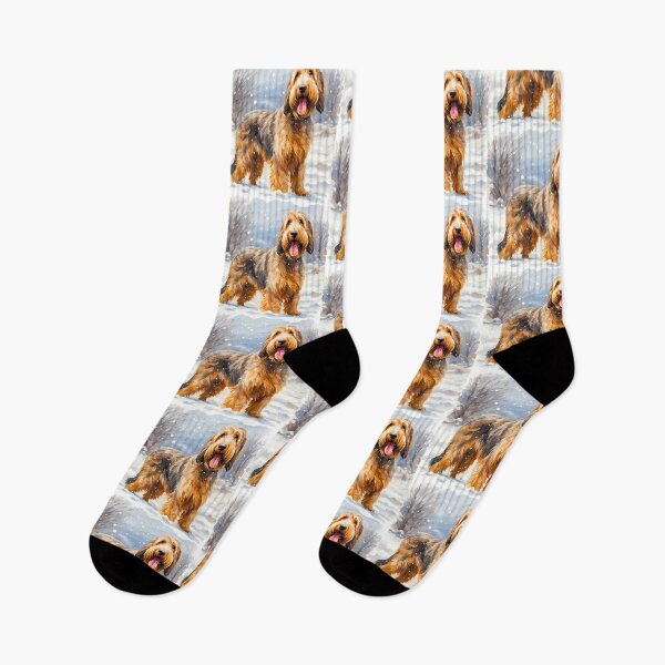 Item preview, Otterhound in Winter Wonderland Portrait – Impressionist Style Dog Art designed and sold by Fredster1966.