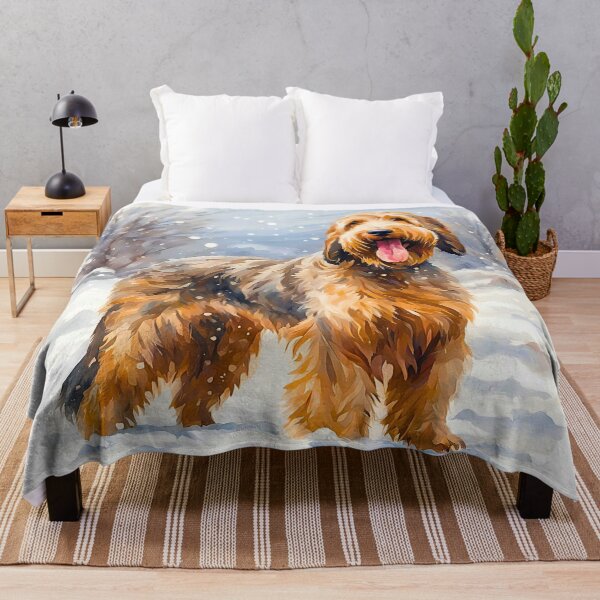 Item preview, Otterhound in Winter Wonderland Portrait – Impressionist Style Dog Art designed and sold by Fredster1966.