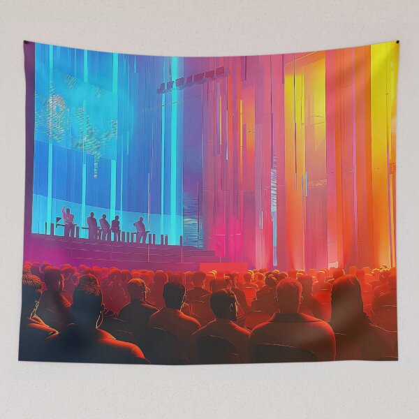 Item preview, Captivating Cryptocurrency Conference Speakers on Stage. designed and sold by CheerForGoods.