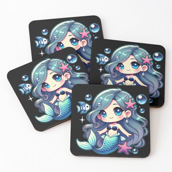 Item preview, Chibi Mermaid designed and sold by Funny Vintage Stickers And T-Shirts.