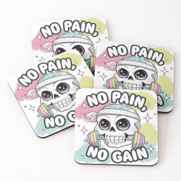 Item preview, Gym Skull Funny Workout no pain no gain designed and sold by bukajart.