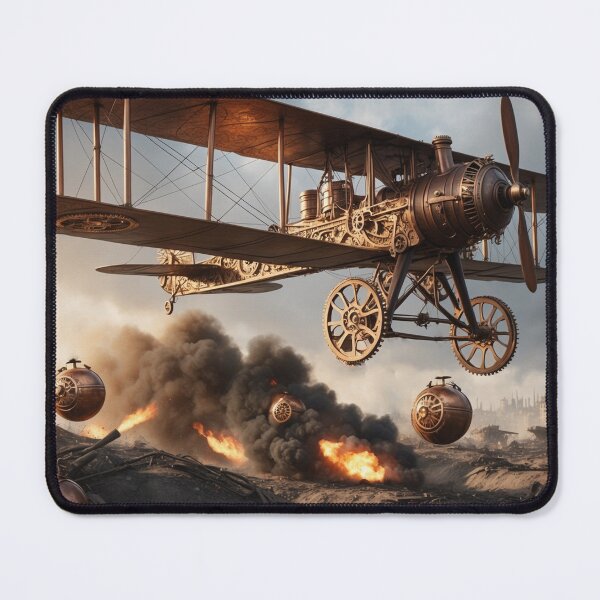 Item preview, Steampunk Vintage Bi-Plane Dropping Copper Bombs designed and sold by Skye Ryan-Evans.