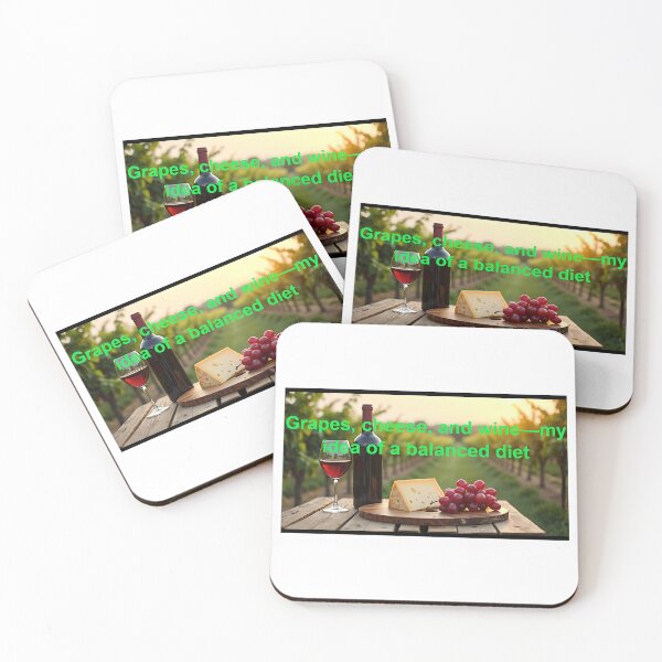 Item preview, Wine, Cheese, and Grapes in Vineyard designed and sold by GaricDrawsob.