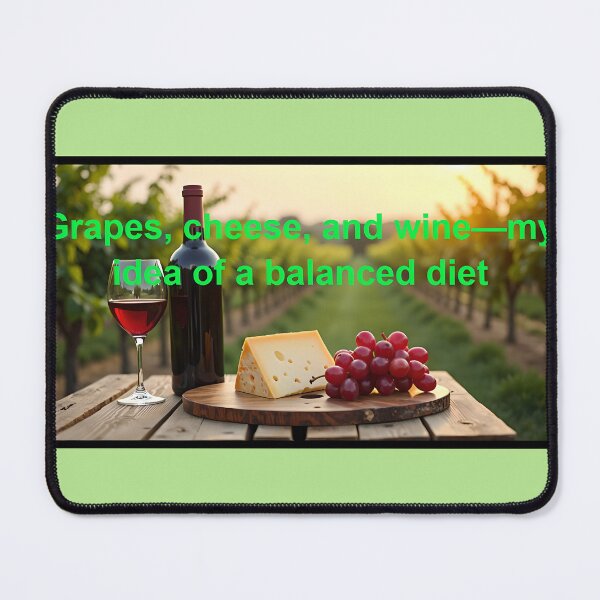 Item preview, Wine, Cheese, and Grapes in Vineyard designed and sold by GaricDrawsob.