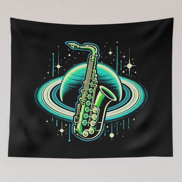 Item preview, Saturn’s Song And Neon Saxophone Glow designed and sold by SplashTastic.
