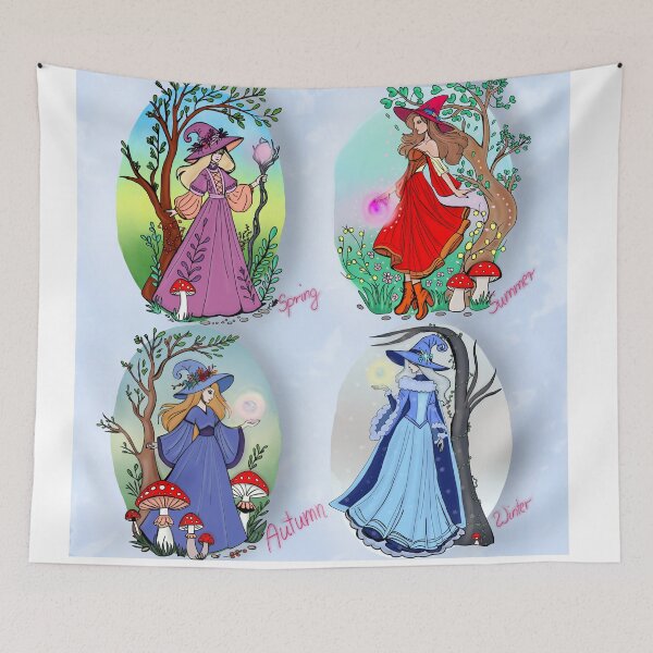 Item preview, 4 seasons with witches designed and sold by ArbuzWorldz.