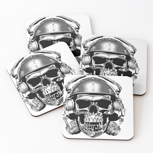Item preview, A skull wearing headphones and a helmet designed and sold by DynastyCraft.