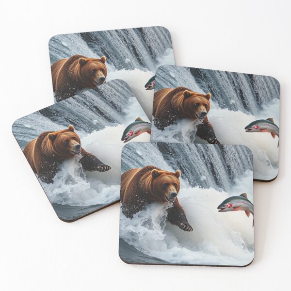 Item preview, Grizzly Bear Catching Salmon designed and sold by Skye Ryan-Evans.