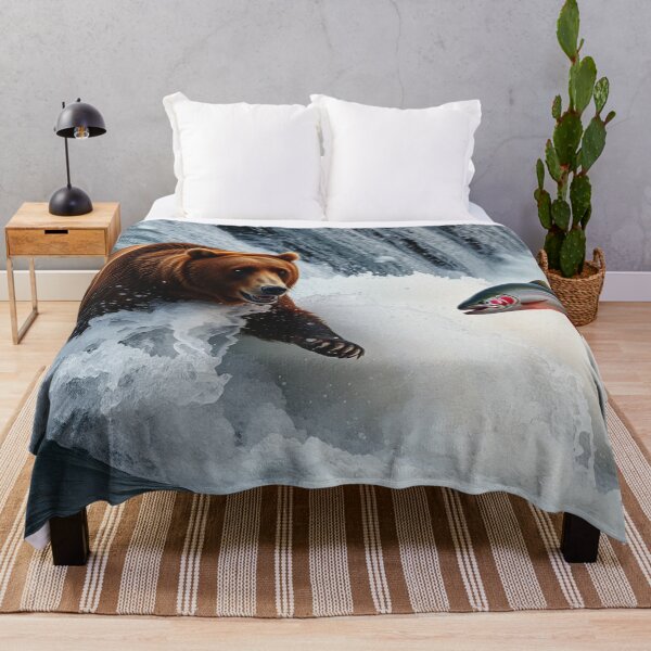 Item preview, Grizzly Bear Catching Salmon designed and sold by Skye Ryan-Evans.