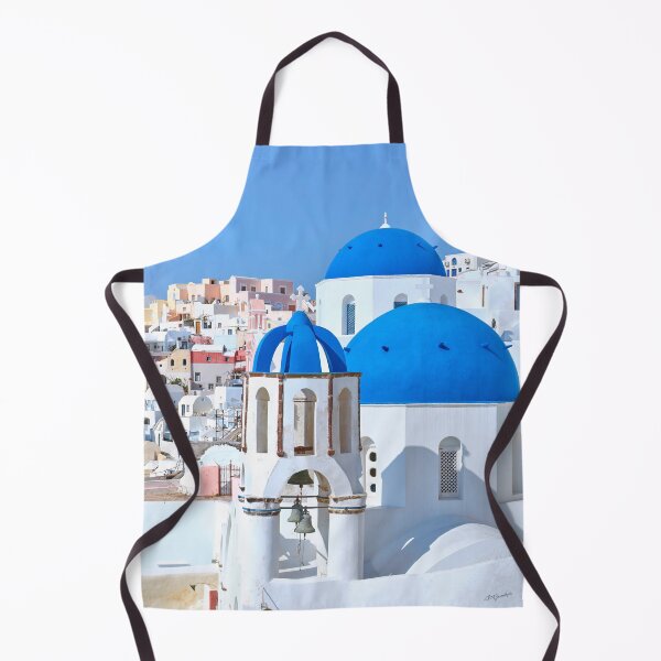 Item preview, Oia Santorini Greece White Villas Blue Dome Churches designed and sold by Adam Gormley.