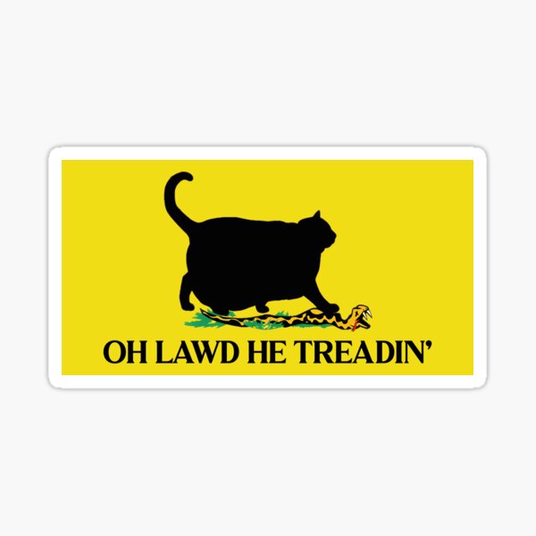 Item preview, Oh Lawd He Treadin' Funny Chonky Cat Bumper designed and sold by germashop.