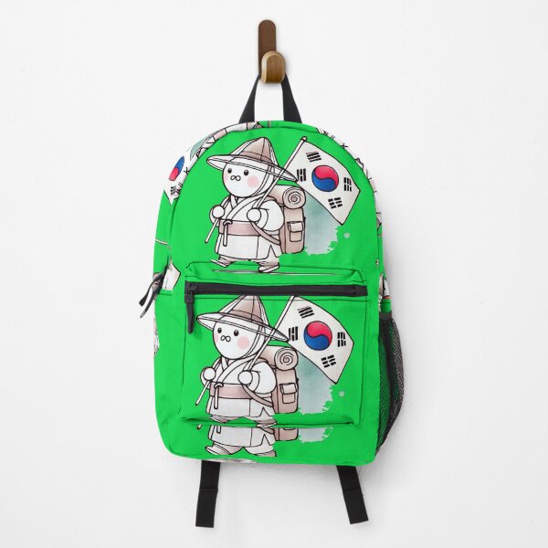 Item preview, Kim Satgat with a Backpack and a Small Korean Flag – 3D Sketch Design,  designed and sold by PaintMeWorld.