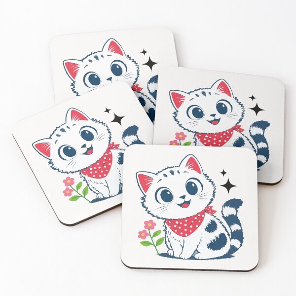 Item preview, Sitting kitty  with red  kerchief designed and sold by Molido.