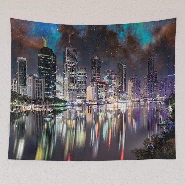 Item preview, Brisbane skyline at night designed and sold by Mauswohn.