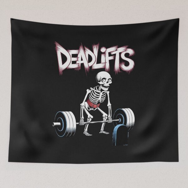 Item preview, DEADLIFTS Funny Benchpress Dead Skeleton Weight Lifting designed and sold by yamegift.