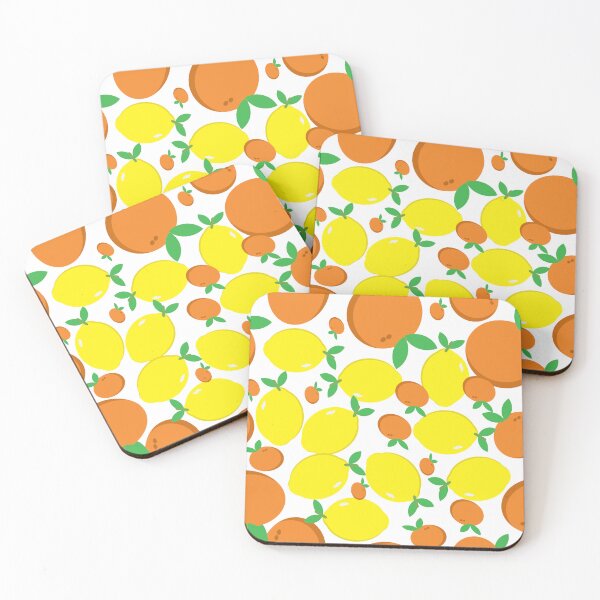 Item preview, pattern with orange fruit and lemon seamless repeat style, replete image design for fabric printing or food wallpaper or fashion background designed and sold by pipikijung.
