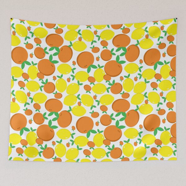 Item preview, pattern with orange fruit and lemon seamless repeat style, replete image design for fabric printing or food wallpaper or fashion background designed and sold by pipikijung.