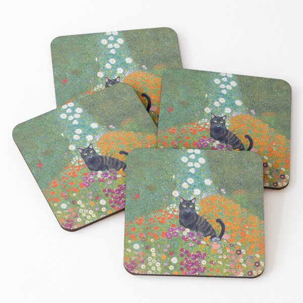 Item preview, Gustav Klimt Cat Flower Garden designed and sold by maniacfitness.