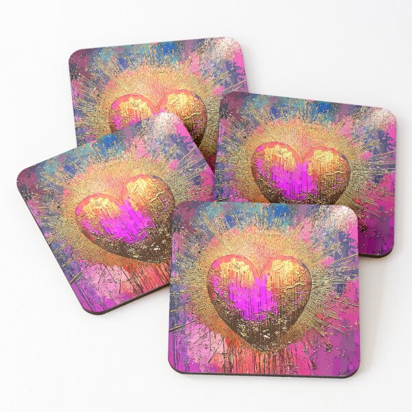 Item preview, Golden Heartburst Abstract Art designed and sold by Artbyminga.