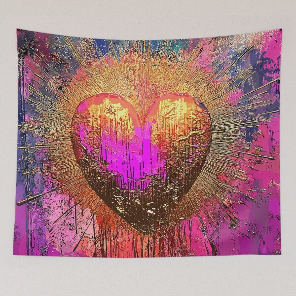 Item preview, Golden Heartburst Abstract Art designed and sold by Artbyminga.