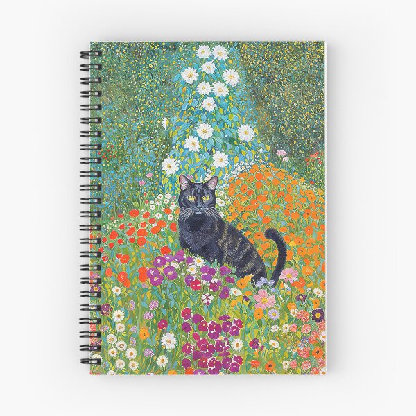 Item preview, Klimt Black Cat Flower Garden designed and sold by maniacfitness.