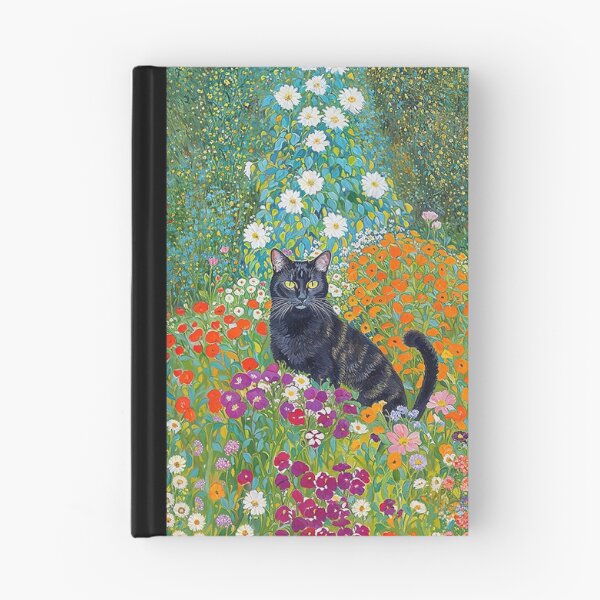 Item preview, Klimt Black Cat Flower Garden designed and sold by maniacfitness.