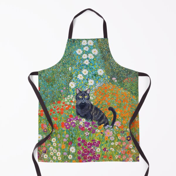 Item preview, Klimt Black Cat Flower Garden designed and sold by maniacfitness.