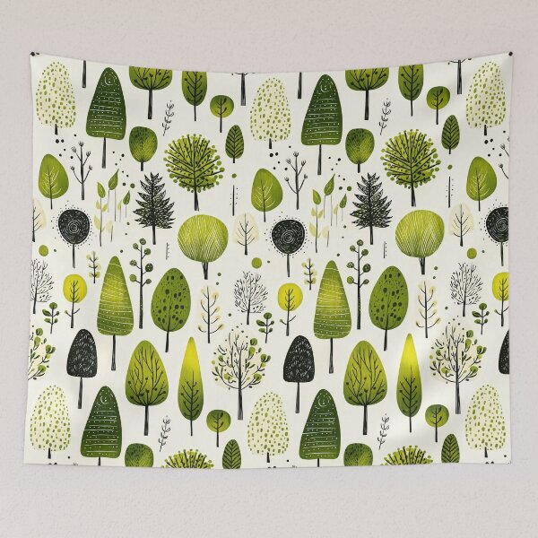Item preview, Stylized Winter Forest Pattern with Evergreen Trees designed and sold by Piotrek0001.